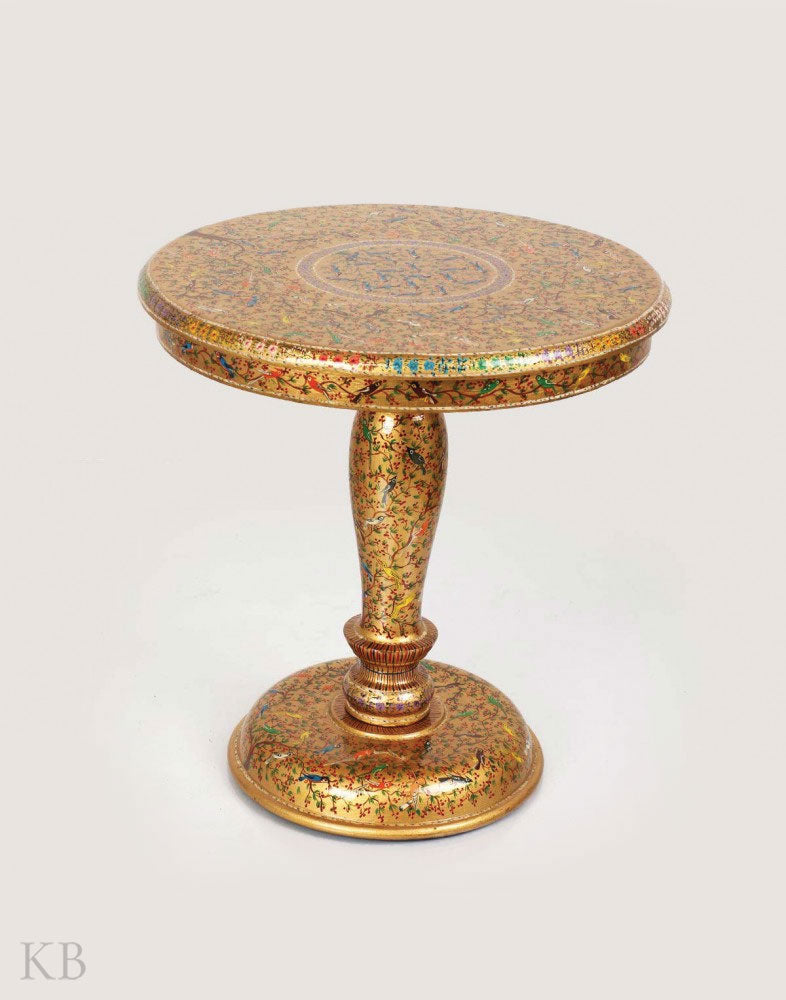 Golden Tree of Life Paper Mache Low Table - Kashmir Box