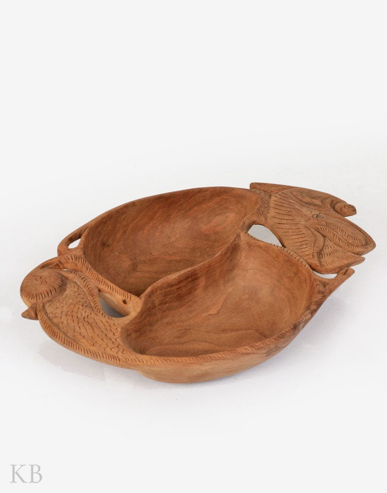 Walnut Wood Handmade Dragon Bowl - Kashmir Box