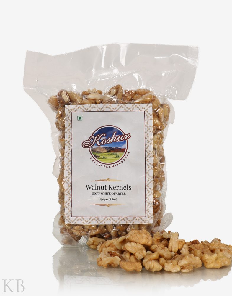 Koshur Walnut Kernels Snow White Quarter (Milky) - Kashmir Box