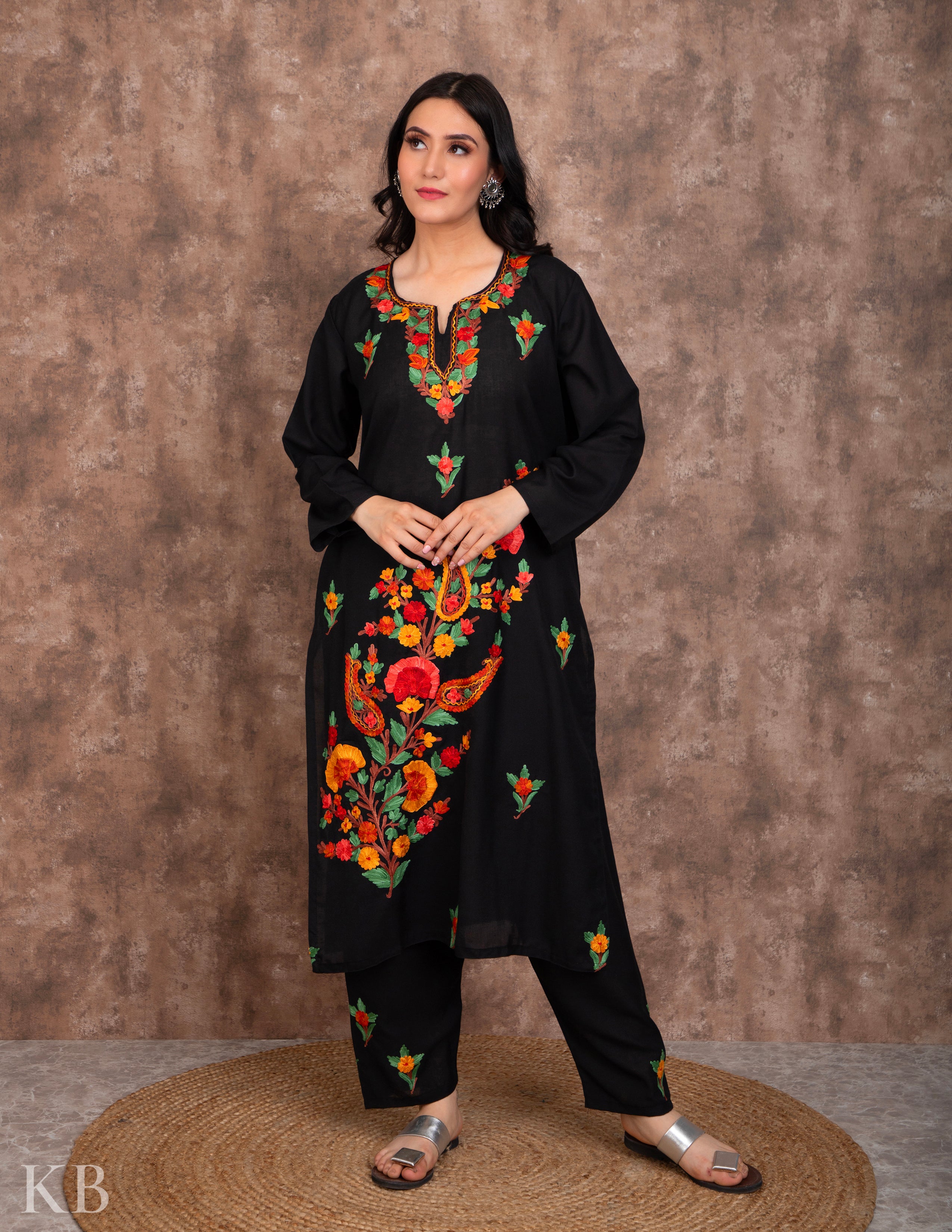 Aari Embroidered Summer Cool Cotton Suit | Kashmiri Suit | Kashmir Box ...