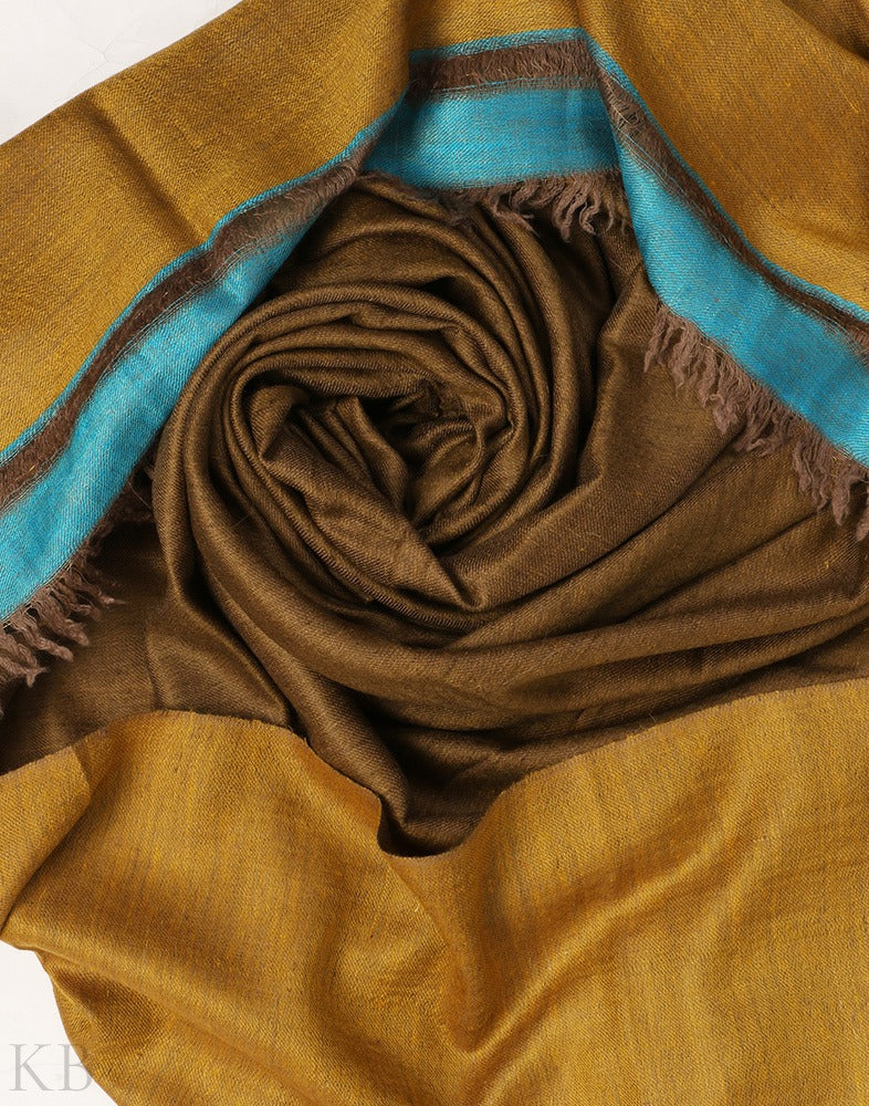 Caramel Mustard Reversible Pashmina Shawl - KashmirBox.com