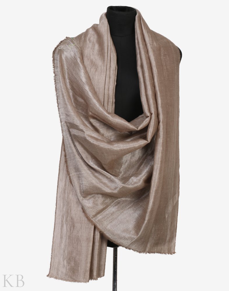 Silvery White Reversible Pashmina Shawl - KashmirBox.com