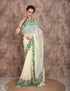 Lemon Yellow Flowery Vine Aari Georgette Saree - Kashmir Box