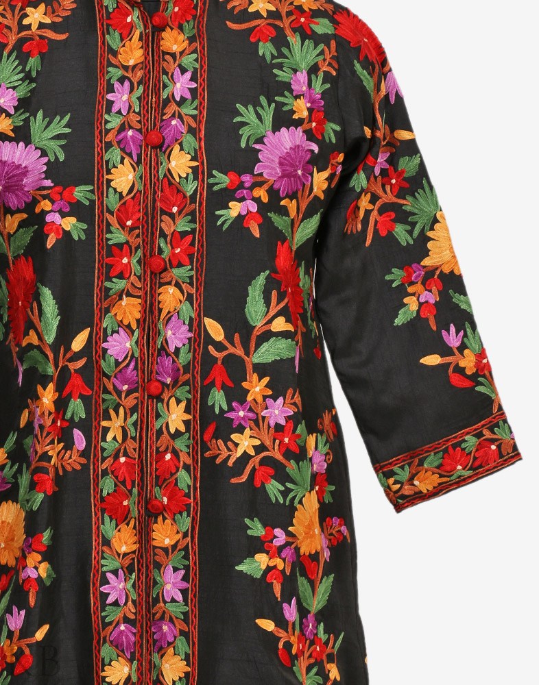 Buy Jamali Midnight Elegance: Kashmiri Hand Aari Embroidery Jacket Online  in India - Etsy