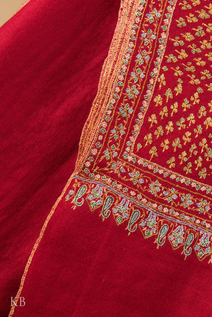 Berry Red Bootidar Pashmina Shawl - Kashmir Box