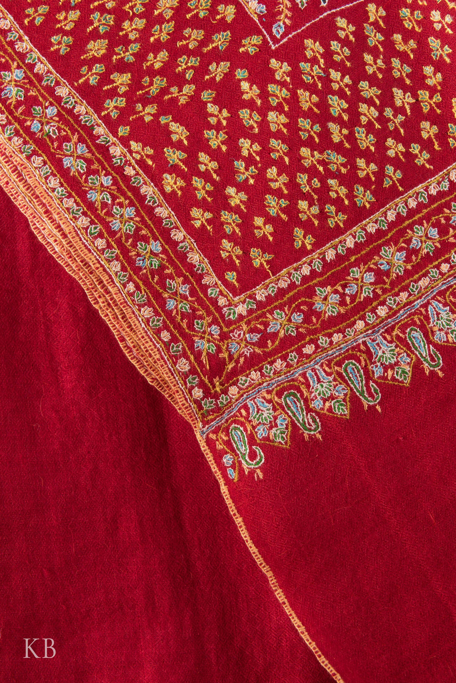 Berry Red Bootidar Pashmina Shawl - Kashmir Box