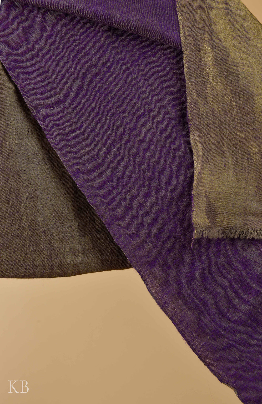 Purple Golden Reversible Pashmina Shawl - Kashmir Box