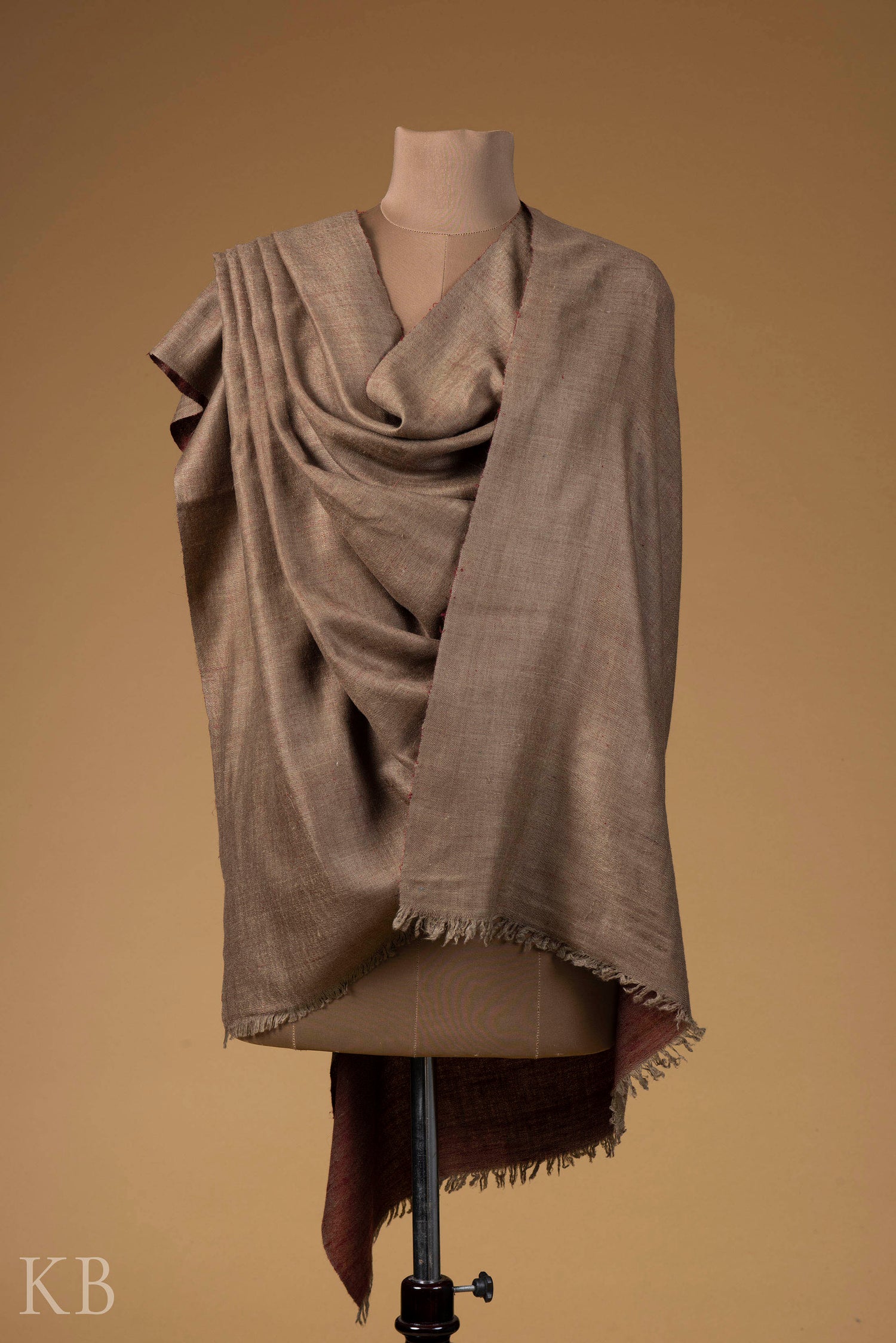 Natural Rust Reversible Pashmina Shawl - Kashmir Box