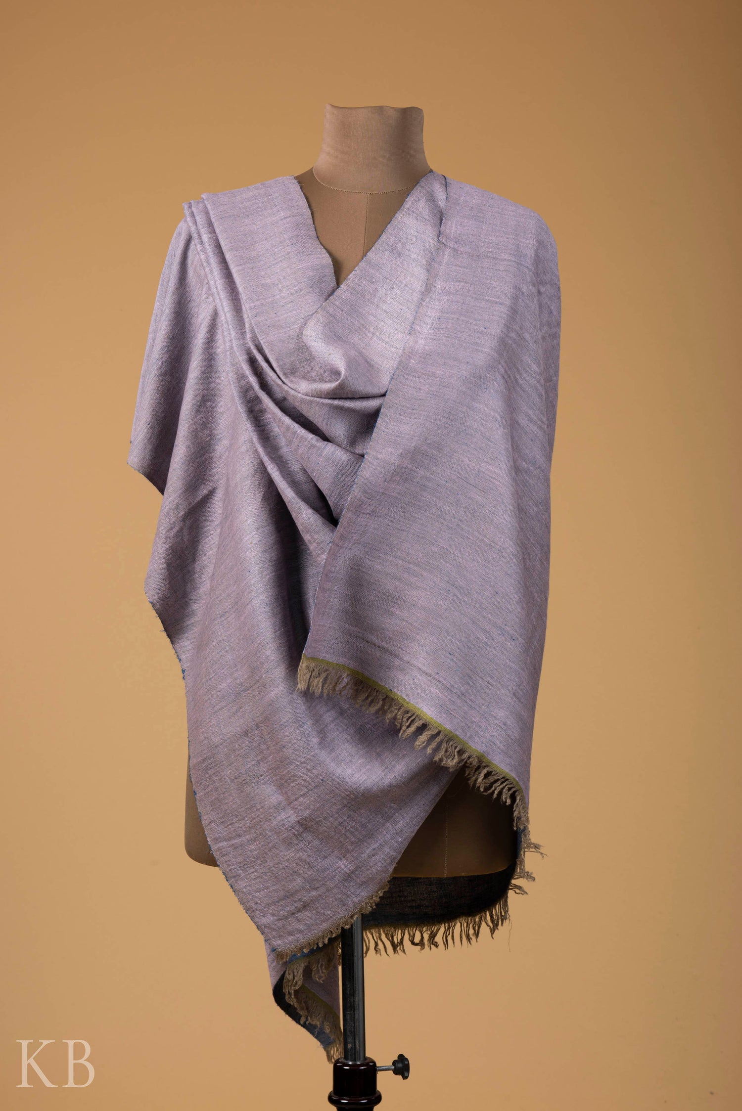 Lilac Blue Reversible Pashmina Shawl - Kashmir Box