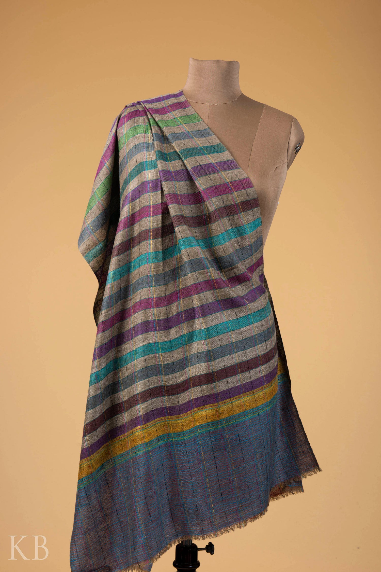 Modern Design Reversible Multicolored Pashmina Stole - Kashmir Box