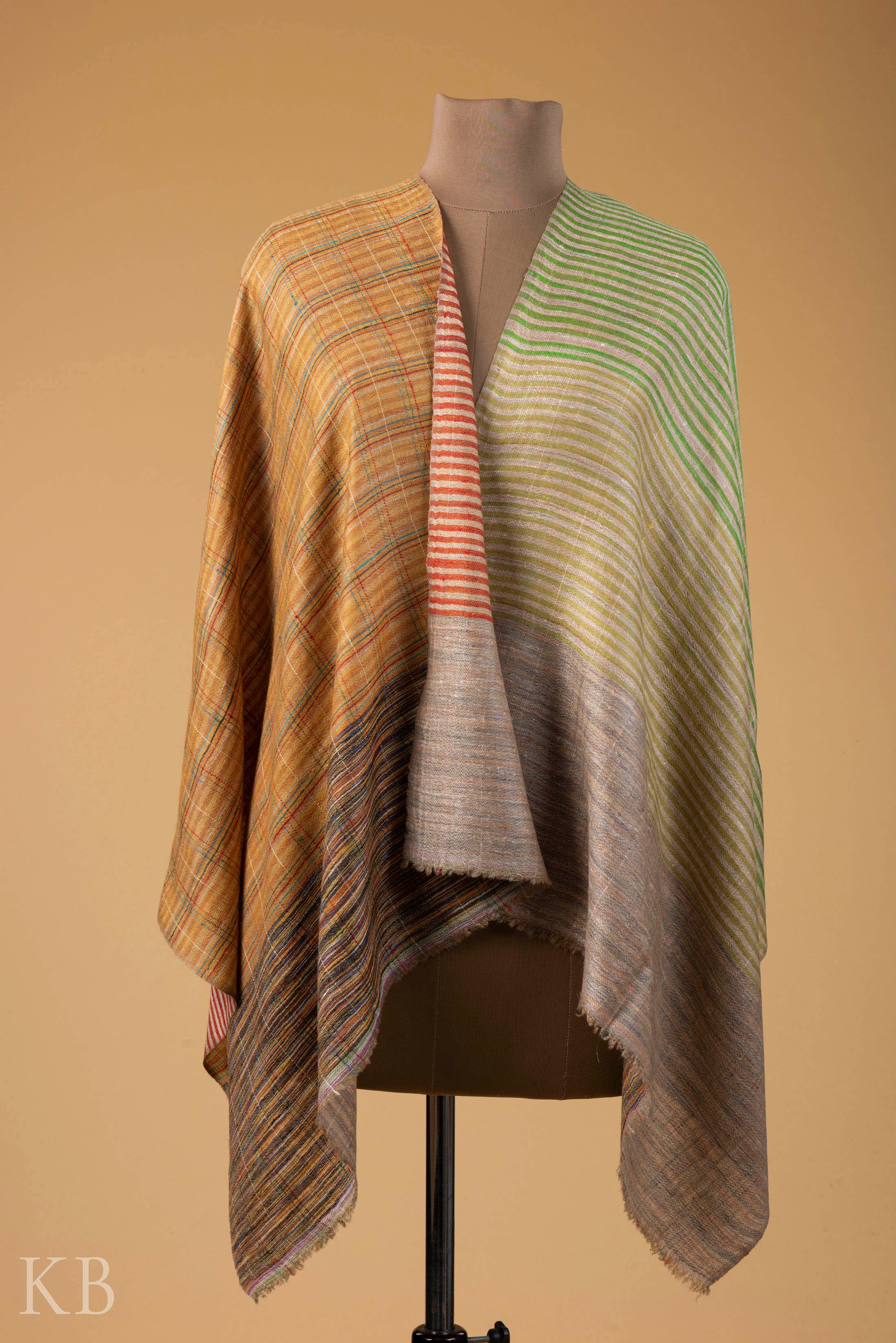 Modern Design Reversible Multicolored Pashmina Stole - Kashmir Box