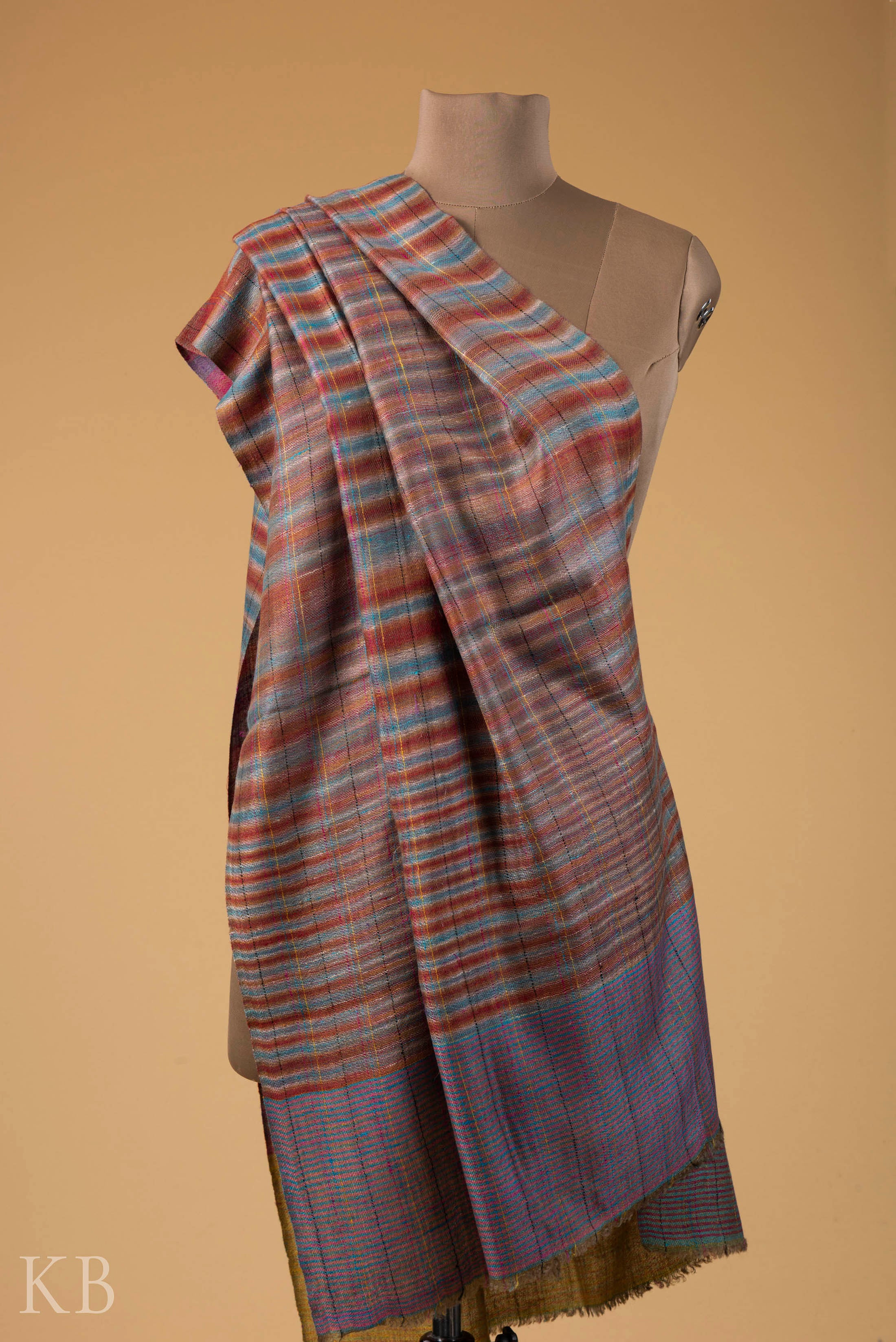 Modern Design Reversible Multicolored Pashmina Stole - Kashmir Box