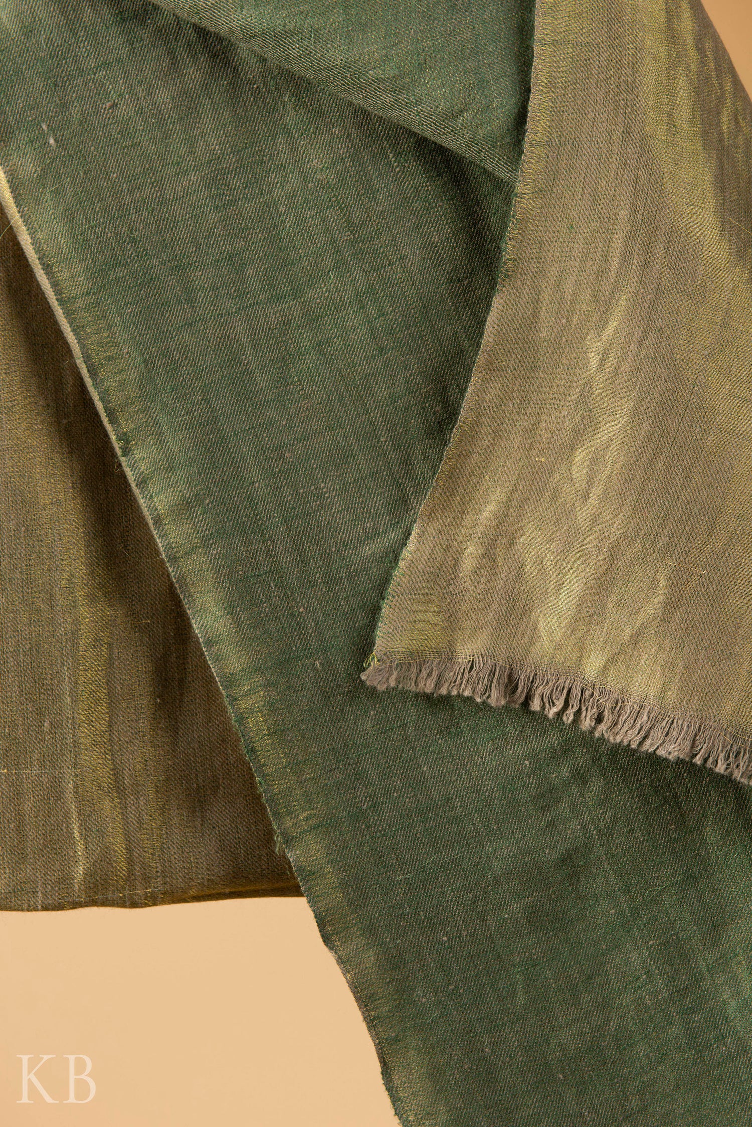 Olive Golden Reversible Pashmina Shawl - Kashmir Box