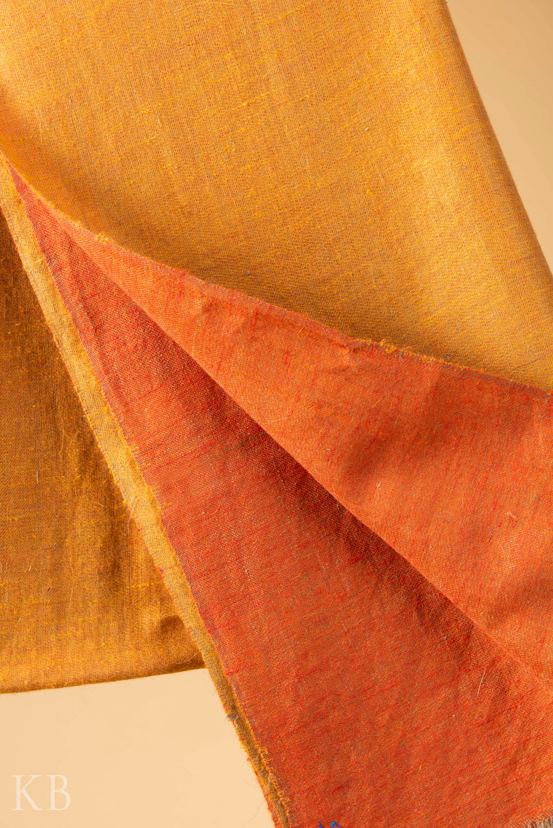 Orange Butterscotch Reversible Pashmina Shawl - Kashmir Box