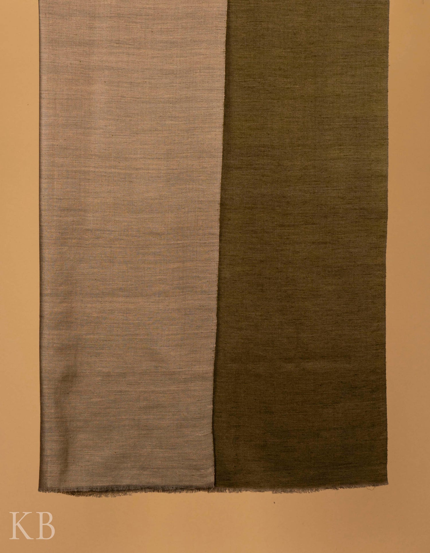 Natural Olive Reversible Pashmina Shawl - Kashmir Box