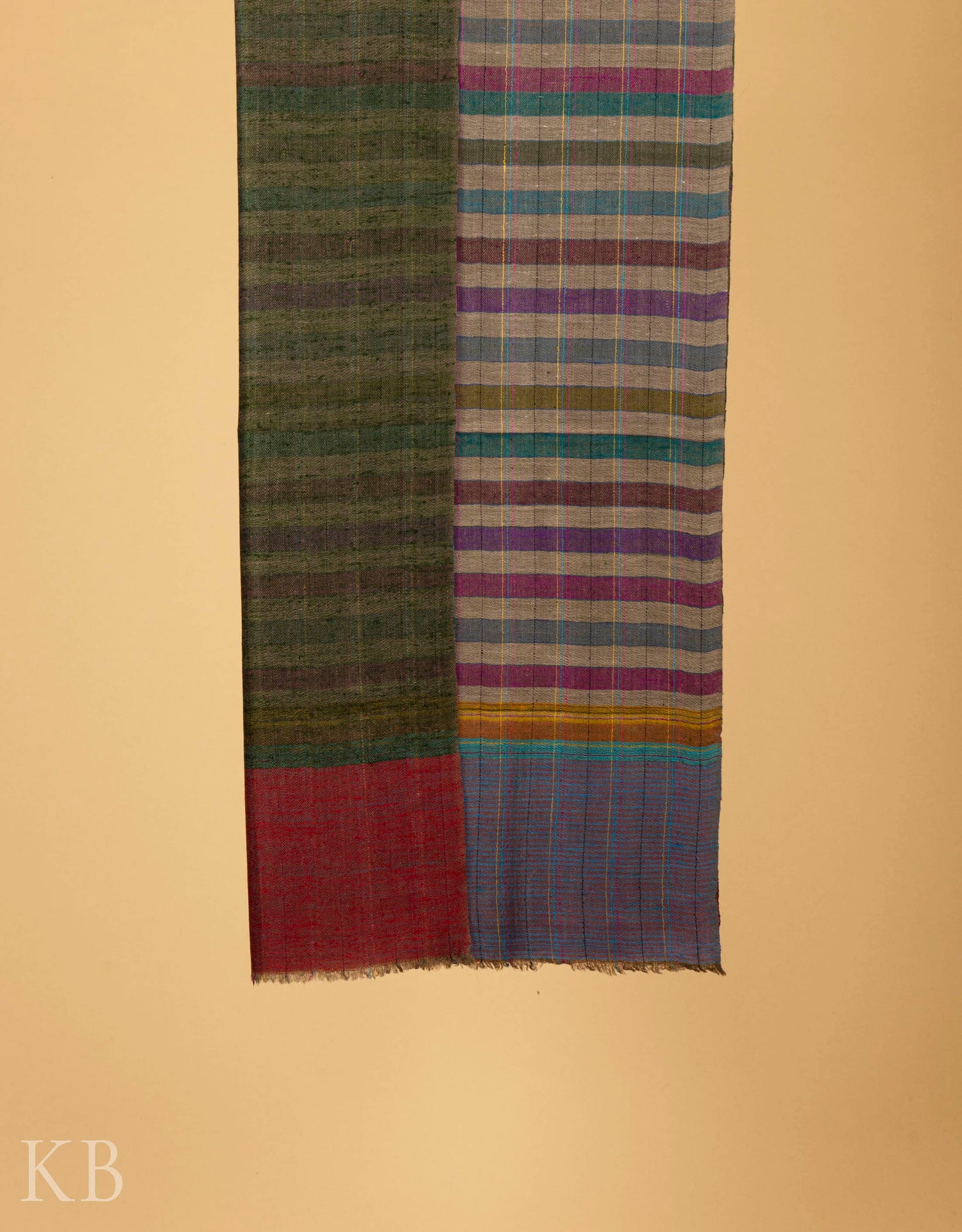 Modern Design Reversible Multicolored Pashmina Stole - Kashmir Box