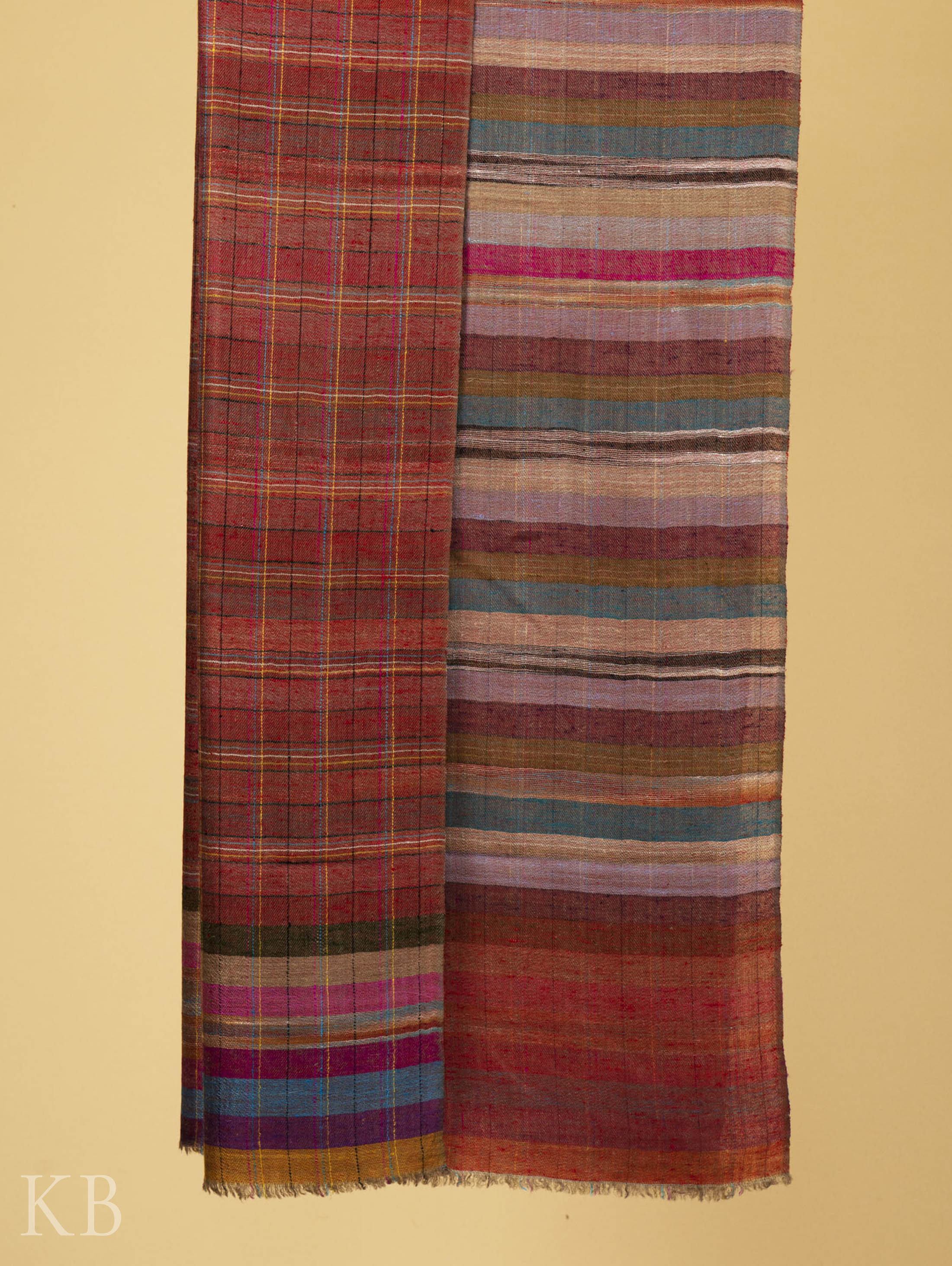 Modern Design Reversible Multicolored Pashmina Stole - Kashmir Box