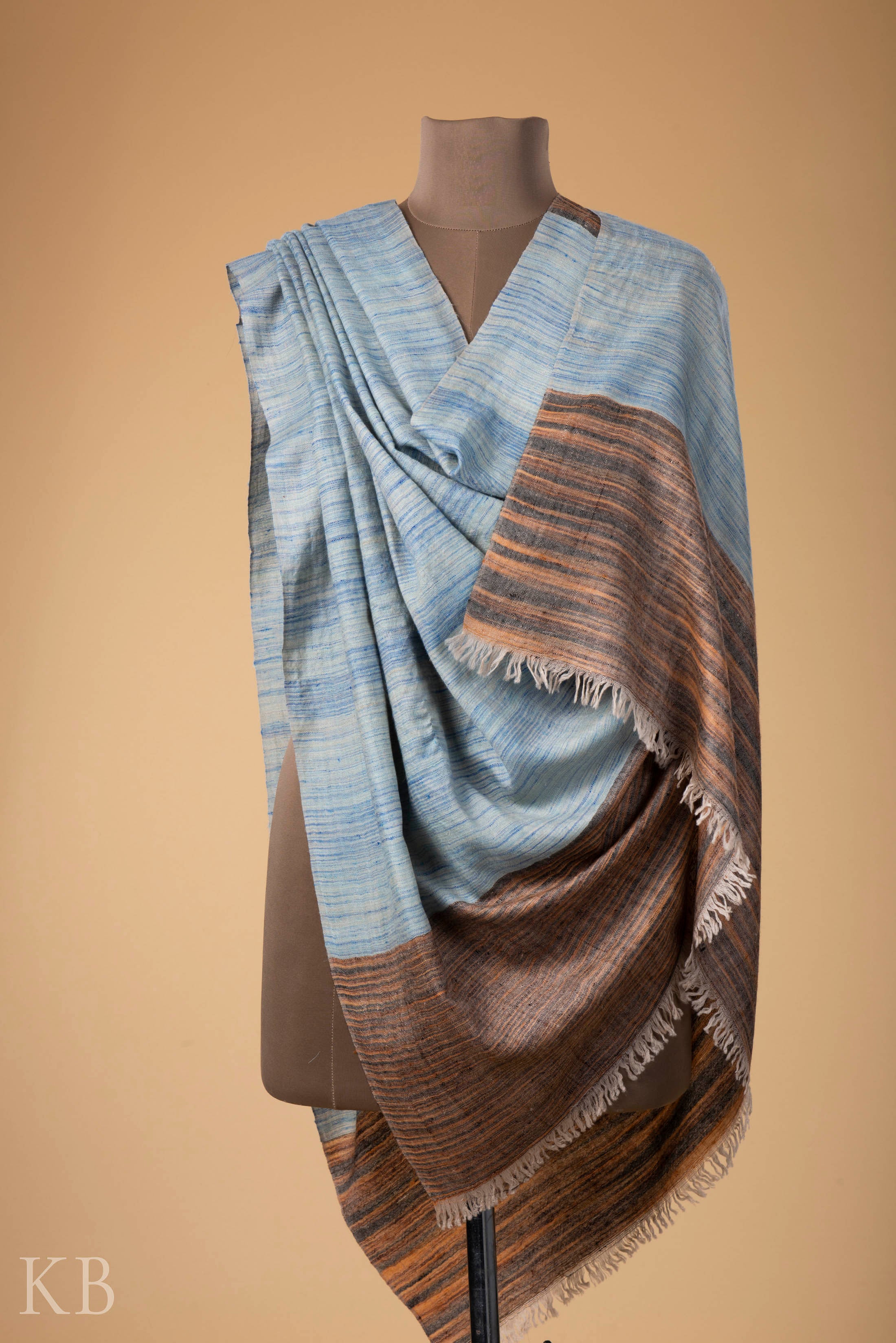 Multicolored Ikkat Designed Pashmina Shawl - Kashmir Box