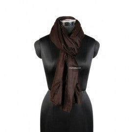 Chocolate Brown Woolen Stole - KashmirBox.com