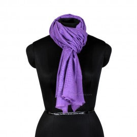 Purple Basket Weave Woolen Stole - KashmirBox.com