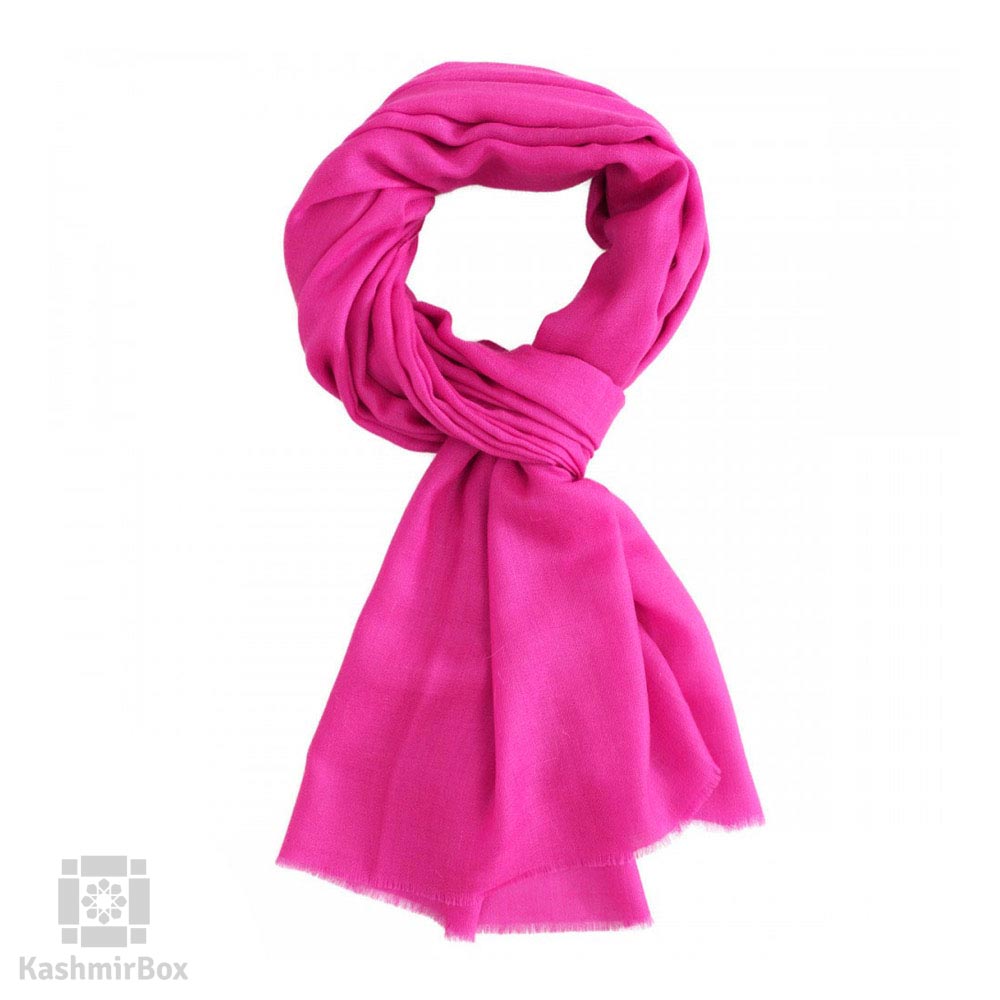 Plain Magenta Woolen Stole - KashmirBox.com