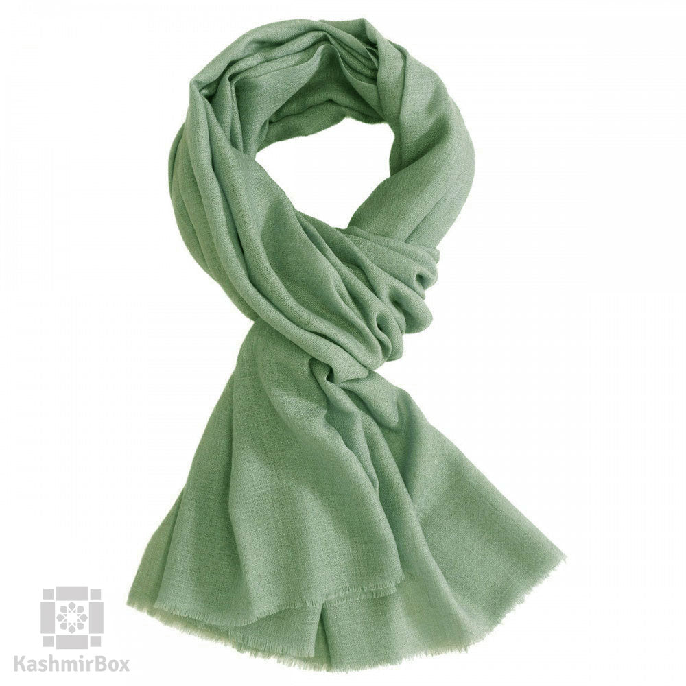 Kelly Green Woolen Stole - KashmirBox.com