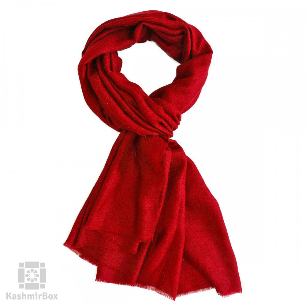 Maroon Woolen Stole - KashmirBox.com