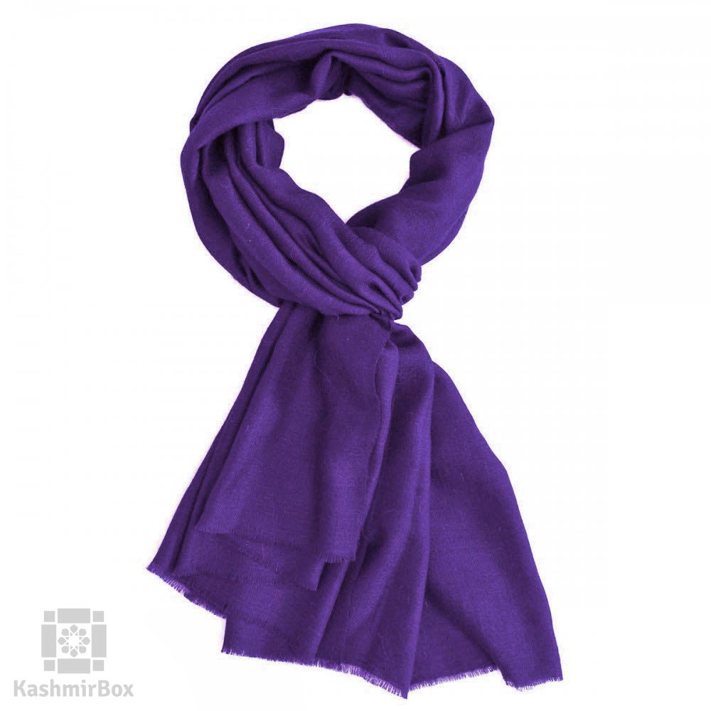 Purple  Woolen Stole - KashmirBox.com