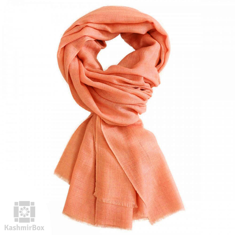 Orange Woolen Scarf - Kashmir Box