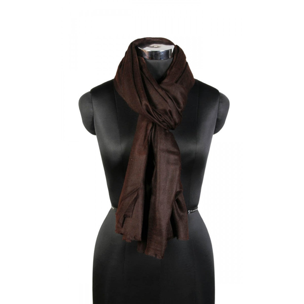 Deep Brown Woolen Scarf - KashmirBox.com