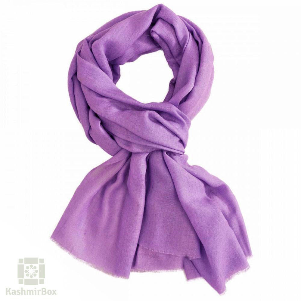 Violet Woolen Scarf - KashmirBox.com