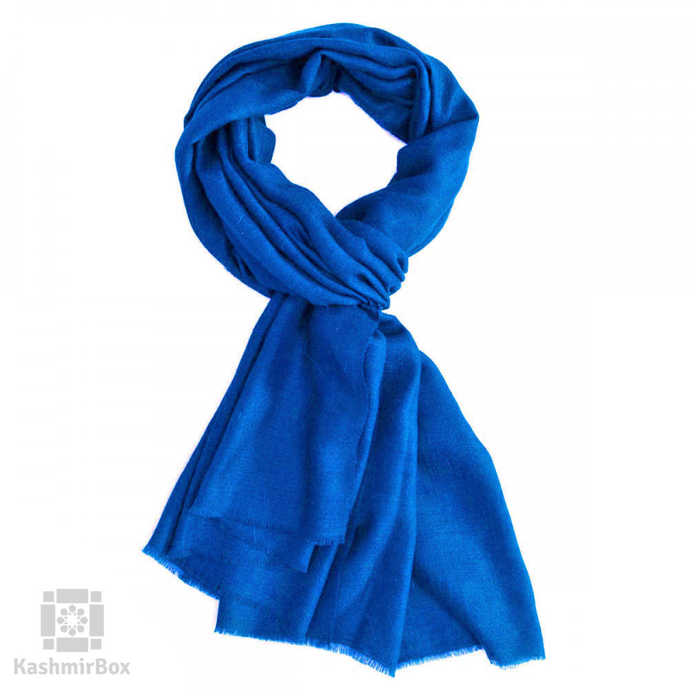 Blue Woolen Scarf - KashmirBox.com