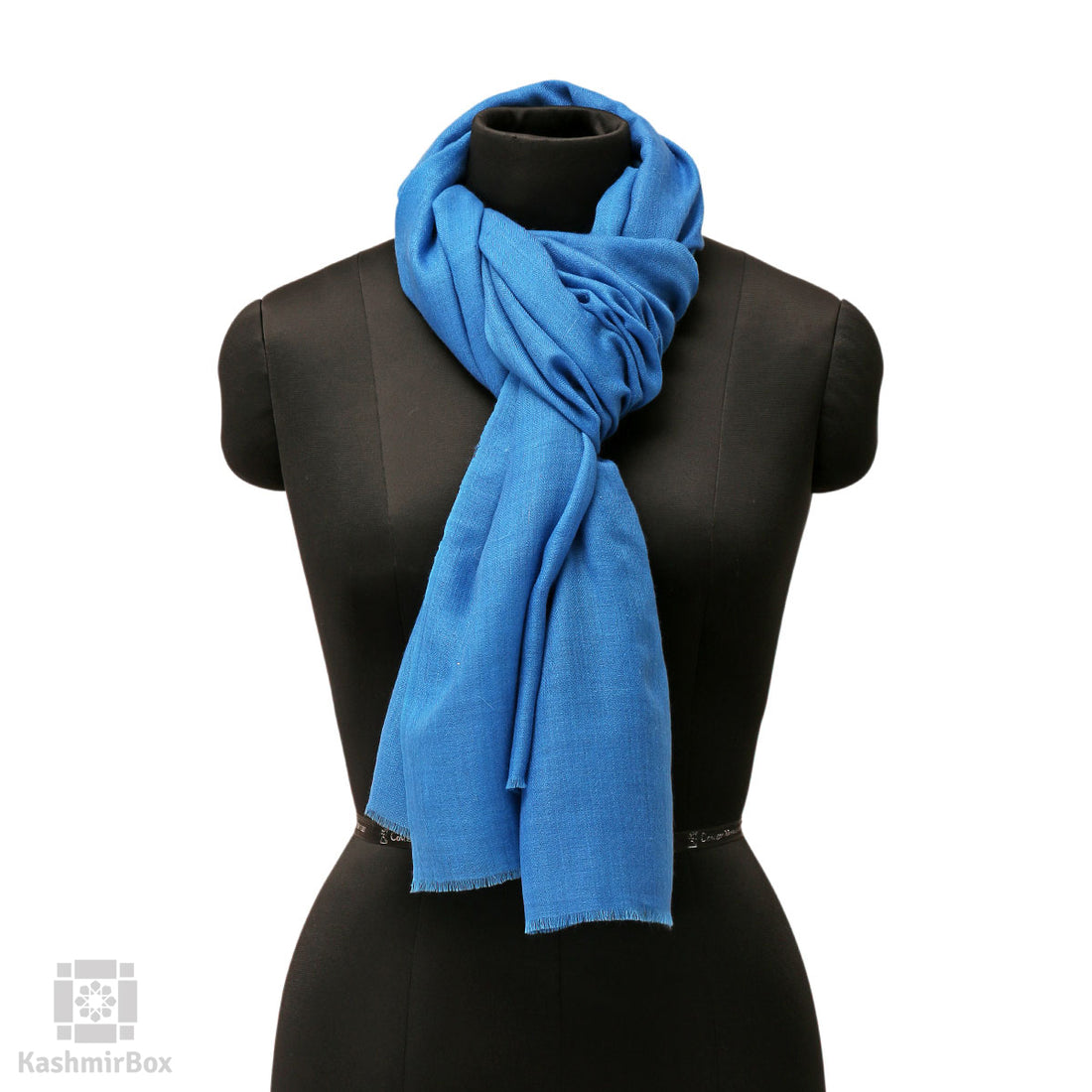 Aegean Blue Plain Cashmere Pashmina Stole - KashmirBox.com