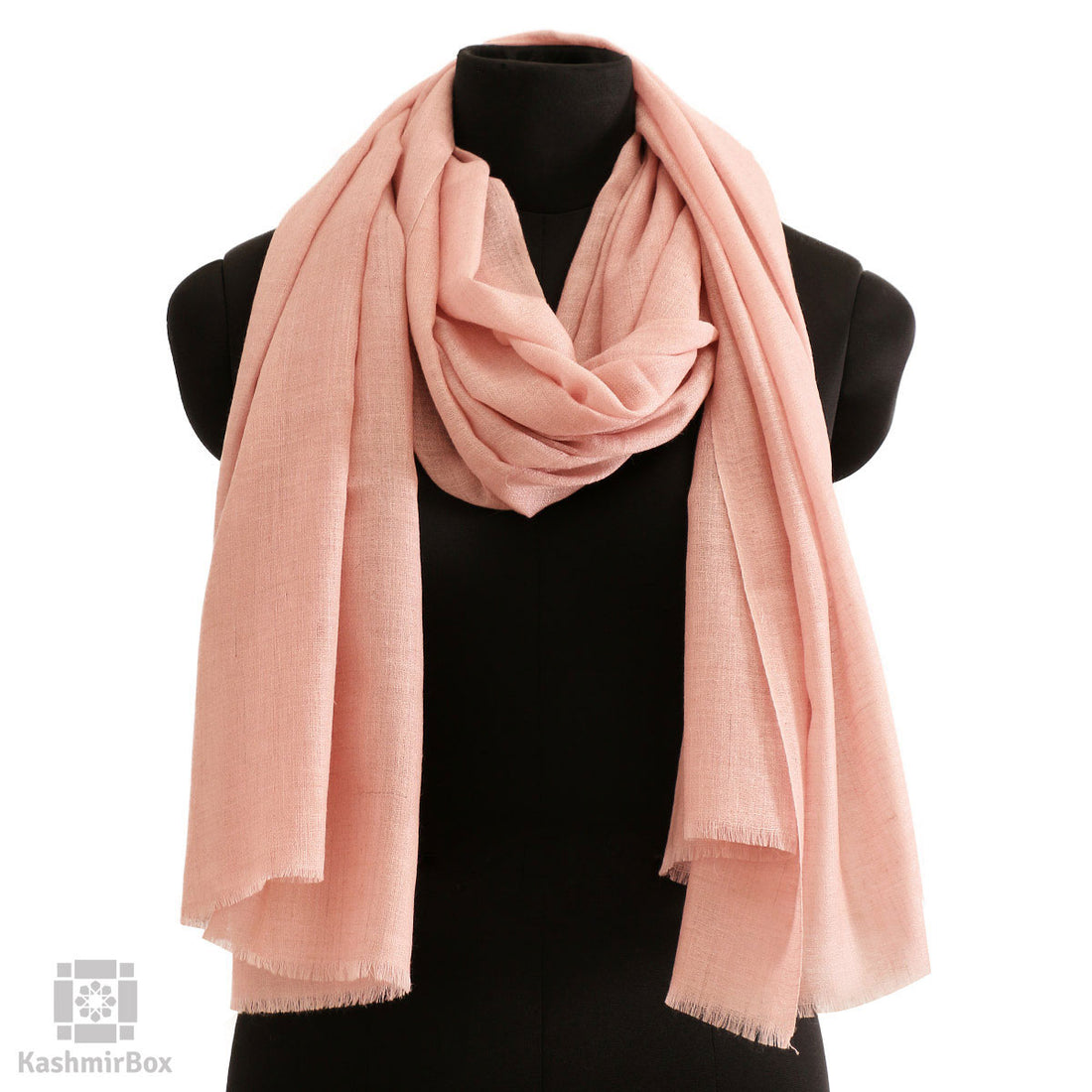 Salmon Pink Cashmere Pashmina Stole - KashmirBox.com