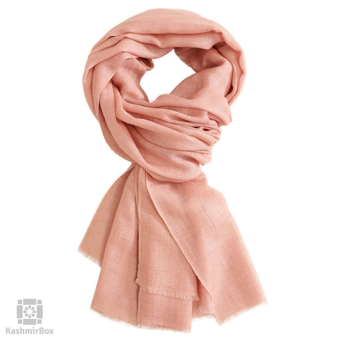 Salmon Pink Cashmere Pashmina Stole - KashmirBox.com