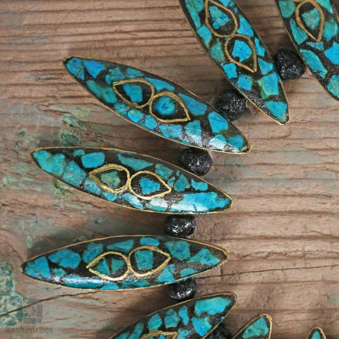 Leaved Turquoise Handmade Necklace Set - KashmirBox.com