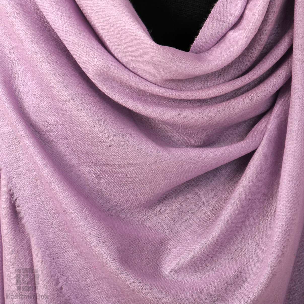 GI Certified Lavender Solid Cashmere Pashmina Shawl - Kashmir Box