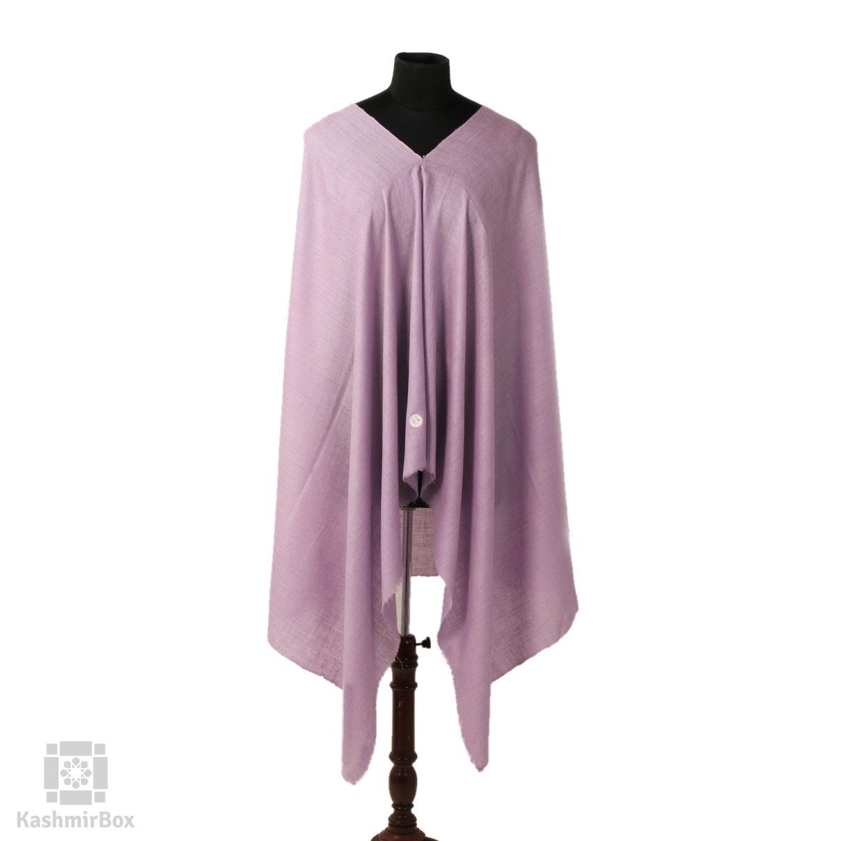 GI Certified Lavender Solid Cashmere Pashmina Shawl - Kashmir Box