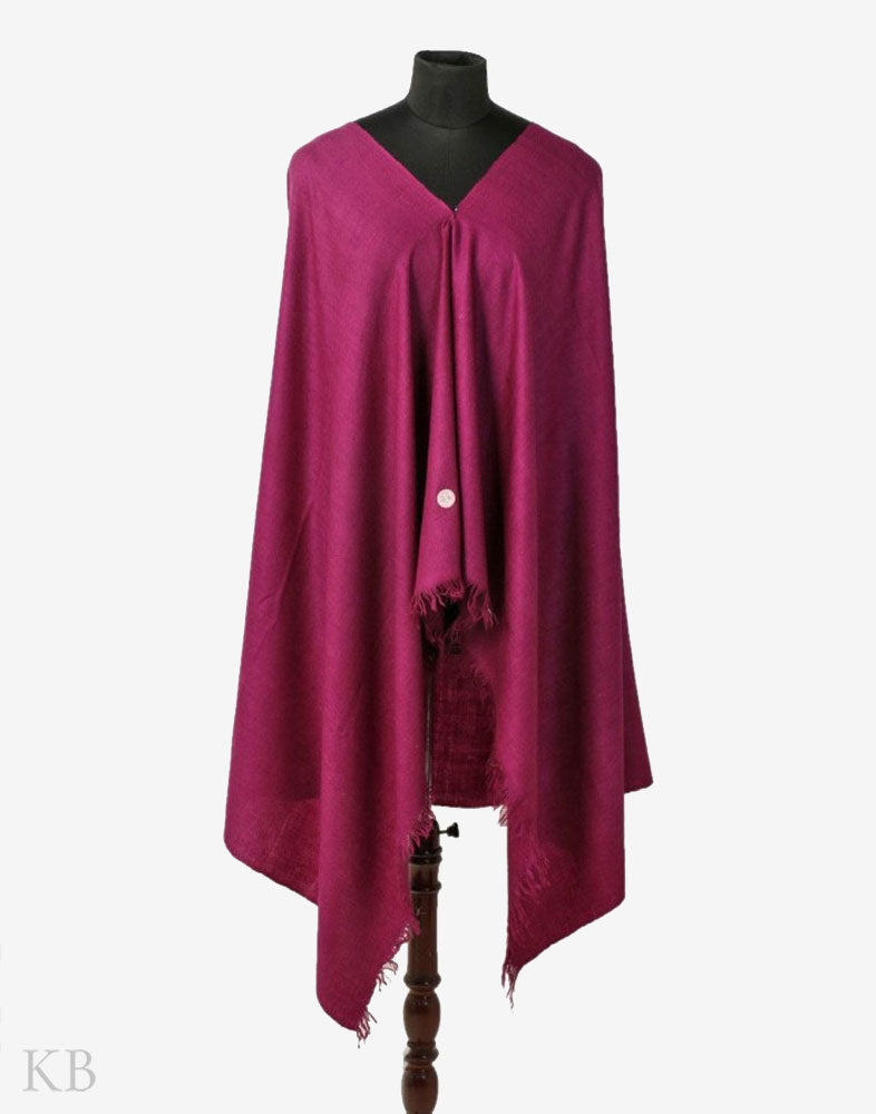 GI Certified Magenta Solid Cashmere Pashmina Shawl - Kashmir Box