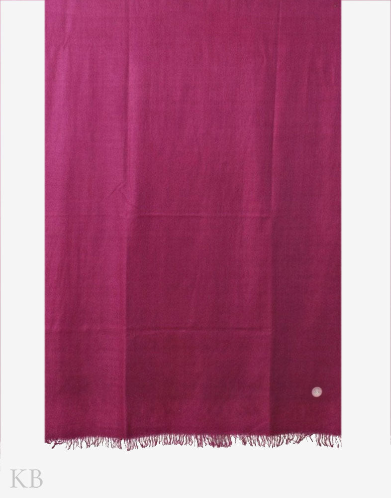 GI Certified Magenta Solid Cashmere Pashmina Shawl - Kashmir Box