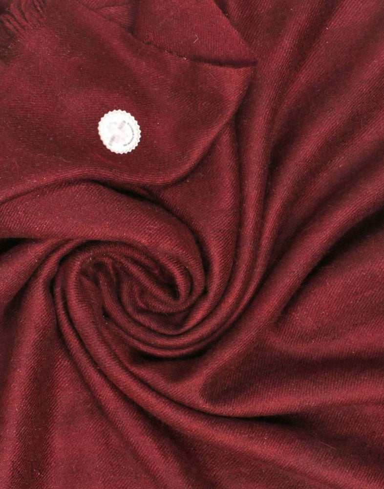 GI Certified Mahogany Solid Cashmere Pashmina Shawl - Kashmir Box