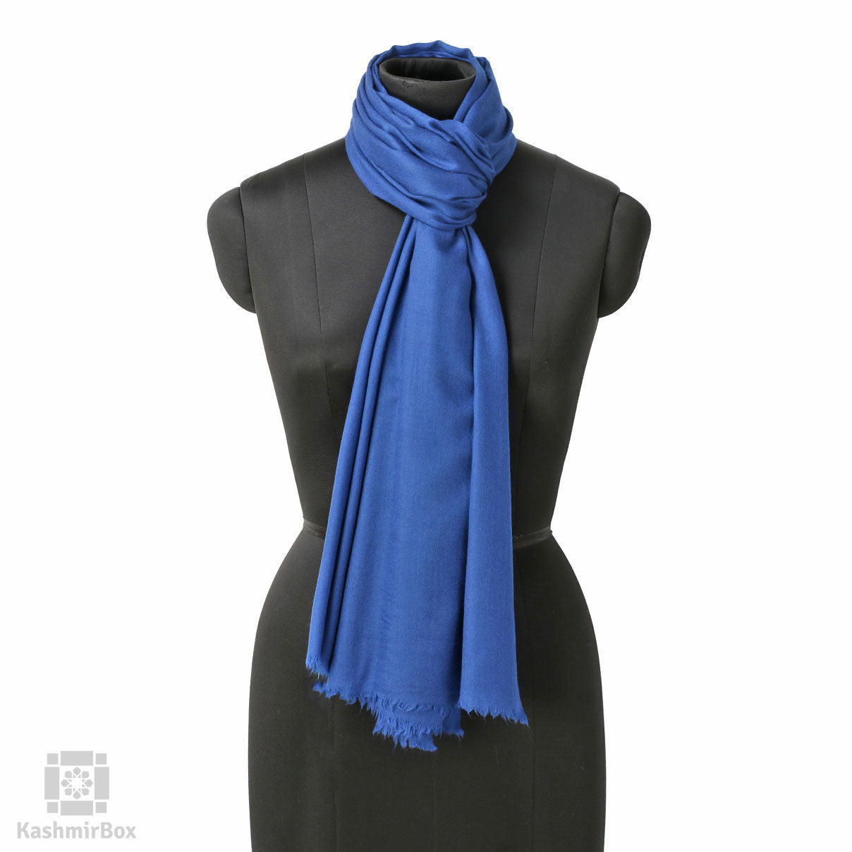 Lapis Blue Wool Scarf - Kashmir Box