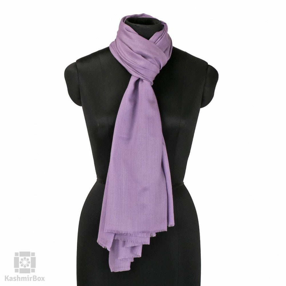 Mauve Purple Solid Woolen Shawl - Kashmir Box