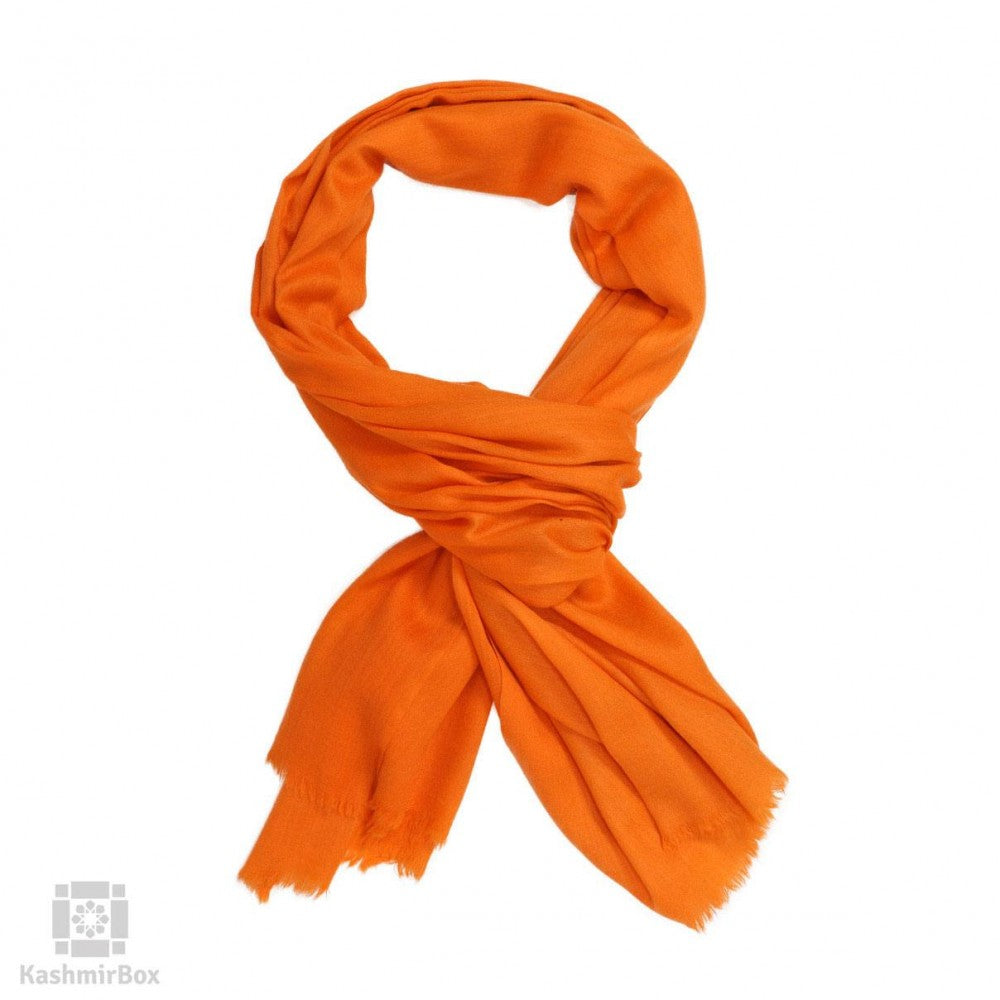 Tiger Orange Basic Woolen Scarf - Kashmir Box