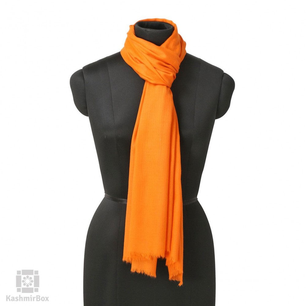 Tiger Orange Basic Woolen Scarf - Kashmir Box