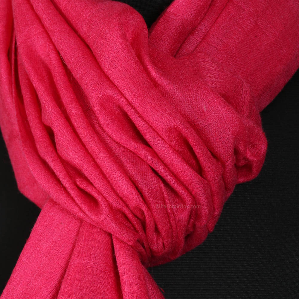 Pink Squared Woolen Scarf - Kashmir Box