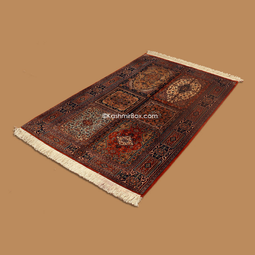 Crimson Silk Carpet - KashmirBox.com