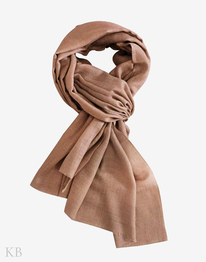 Pure Cashmere Pashmina Natural Shade Stole - KashmirBox.com