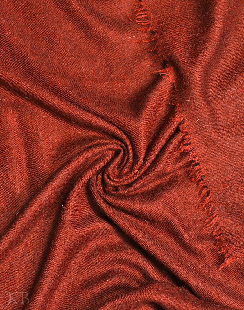 Pecan Brown Plain Cashmere Pashmina Shawl - Kashmir Box