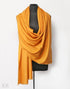 Apricot Yellow Solid Cashmere Pashmina Shawl - Kashmir Box